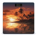 Palm Tree Sunset Bathroom Scale Ultra-Bright Liquid Crystal Screen Weight Scale Accurate Bathroom Body Scales for Body Weight Bathroom Pet Home Bedroom Gift-Giving
