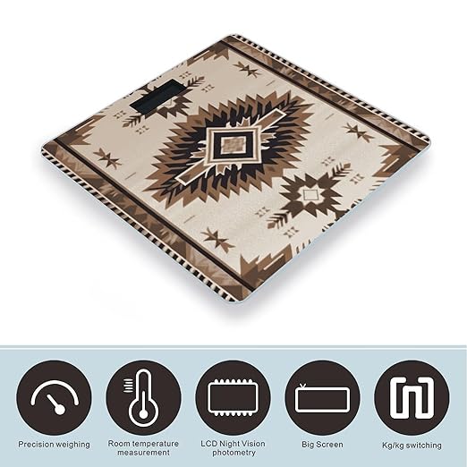 Digital Bathroom Scale for Body Weight Scale with Bright LCD Display High Accuracy Step-On Technology Auto On/Off Native American Digital Scales 400 Lbs /180kg