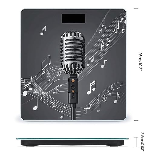 Digital Bathroom Scale for Body Weight Scale with Bright LCD Display High Accuracy Step-On Technology Auto On/Off Microphone with Music Notes Digital Scales 400 Lbs /180kg