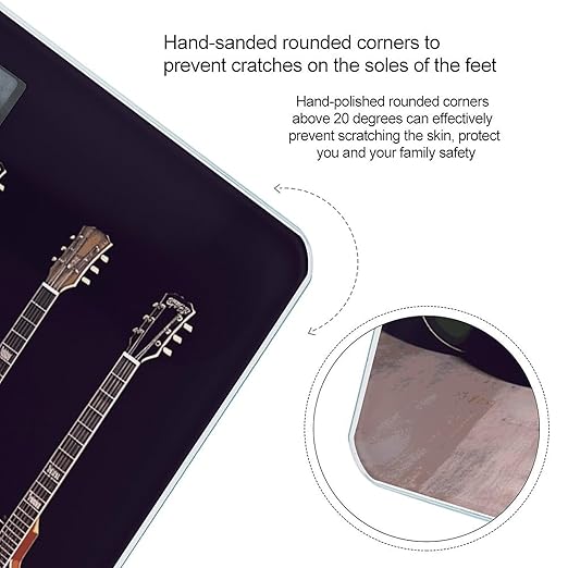 Guitar Collection Bathroom Scale for Body Weight Bathroom Weighing Scale with Backlit LCD Display Highly Accurate Measures Weight Up to 180kg
