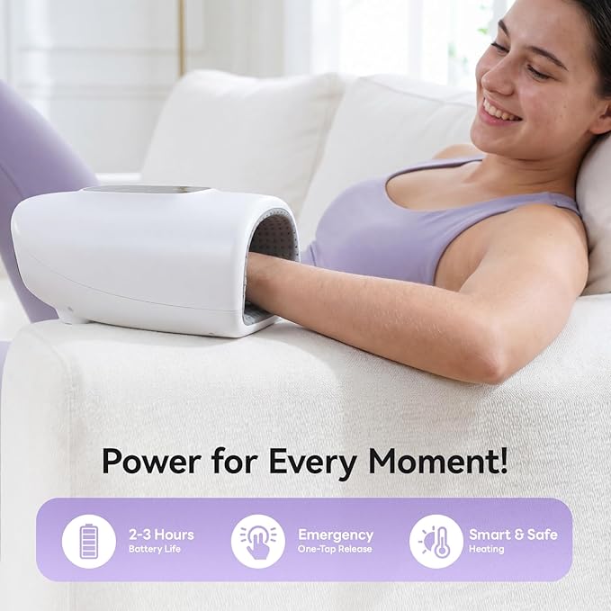 vrenmol Hand Massager with Heat and Compression: 5 Compression 3 Temperatures 3 Modes Massage Models Heated Electric Massager for Hand Massage Tools At Home