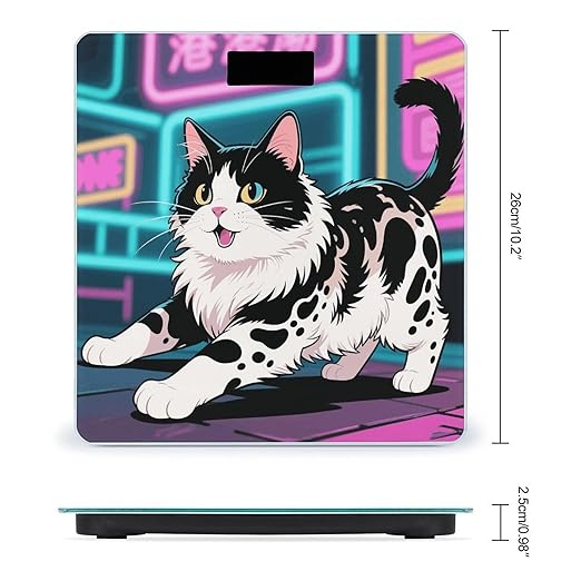 Domestic Cat Scale for Body Weight Sturdy Tempered Glass Weighing Scales with LCD Display Accurate Digital Bathroom Scale Convenient Body Fat Smart Scales Easy Read