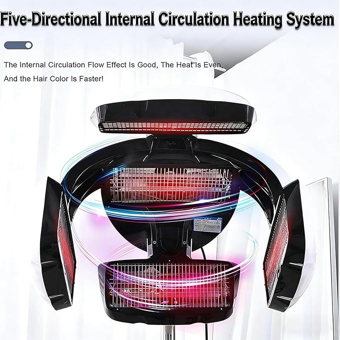 Wall Mounted/Vertical Hair Dryer for Salon with Hood &amp Hair Steamer Cordless Hair Dryer with Stand Professional Hair Drying Tool for Hair Salon Hanging Design for Space-Save(Wall-Mounted)