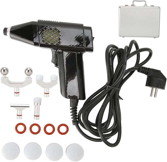 3-Level Chiropractic Adjustment Adjustment Tool Electric Spine Chiropractor Massage Gun Deep Tissue Percussion Muscle Massager(Black)