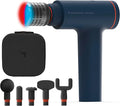 Sharper Image Deep Tissue Percussion Massage Gun Powerboost Versa Hot &amp Cold Rechargeable Handheld Massager 5 Adjustable Speeds 6 Attachment Heads &amp Carrying Case for Muscle Pain Relief B
