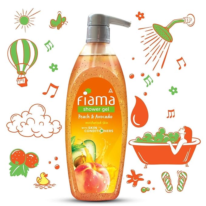 Fiama Shower Gel Peach &amp Avocado Body Wash with Skin Conditioners For Soft Moisturised Skin 500ml (16.90 Oz) Pump