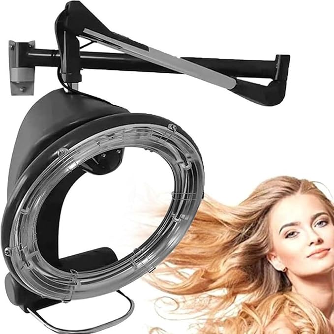 Professional Hair Dryer Wall-Mounted Professional Hair Processing Machine with Adjustable Timer and Temperature 360° Rotating Heating for Hair Coloring Hair Treatment Styling Hair Styling