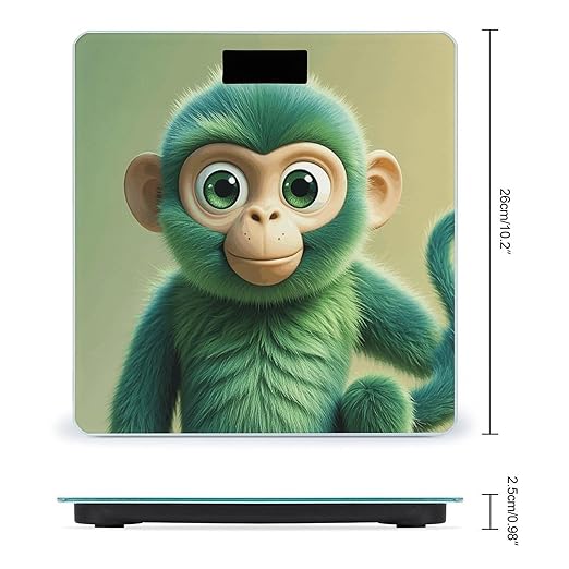 Green Clever Monkey Scale for Body Weight Digital Bathroom Scale Toughened Glass High Precision Scales for Body Weight with Large LCD Backlight Display Weight Scales