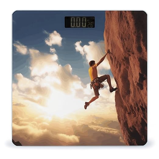 Rock Climbing SportsScale for Body Weight with LCD High Precision Weighing Scales Fashion Sturdy Tempered Glass Weight Scales Easy-to-Read Digital Bathroom Scale for Daily 400lb