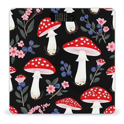 Digital Bathroom Weighing Scale Energy Saving Scale Smart Scale for Body Weight Red Mushrooms