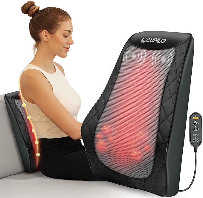 Back and Neck Massager FSA Eligible HSA Store Massager for Pain Relief Deep Tissue Heated Massage with Vibration Massage Pillow for Neck Back Shoulder Leg Gifts for Women Men