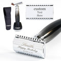FREED Customized gifts Engraving Shaving Kit - Safety Razor with metal handle include razor base razor travel case and 10 bladesit's the best gift for men (Hades)