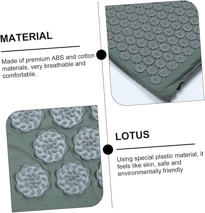 Acupressure Massage Mat and Portable Acupuncture Pillow 2pcs Set with Carrying Bag Non-Slip Yoga Massage Mat for Full Body Relaxation and Neck Back Relief