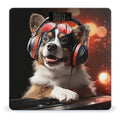 Cute Dog Wearing Headphones Scale for Body Weight Anti-Slip Tempered Glass Digital Bathroom Scales Clear LCD Display Weighing Scale Safe Rounded Corners Smart Scales