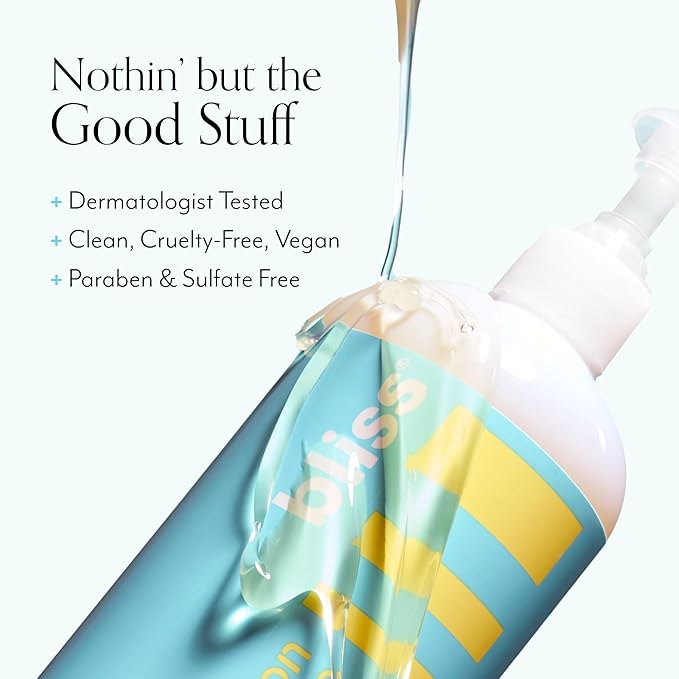 Bliss Soapy Suds Body Wash - Lemon and Sage - 17 Fl Oz - Gentle and Hydrating for Supremely Soft Skin - Paraben Free - Vegan &amp Cruelty Free