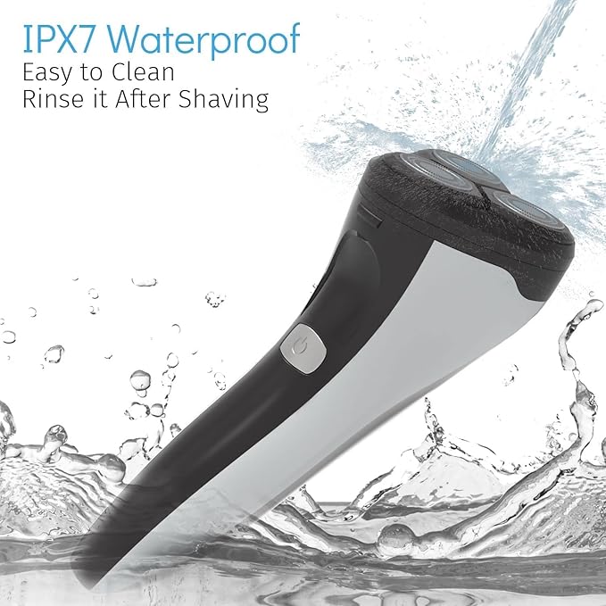 JYYBN Electric Shavers for Men Rechargeable Electric Razor with Pop-up Beard Trimmer Travel Lock LCD Display Wet &amp Dry Use USB Charger Cordless Mens Electric Shaver