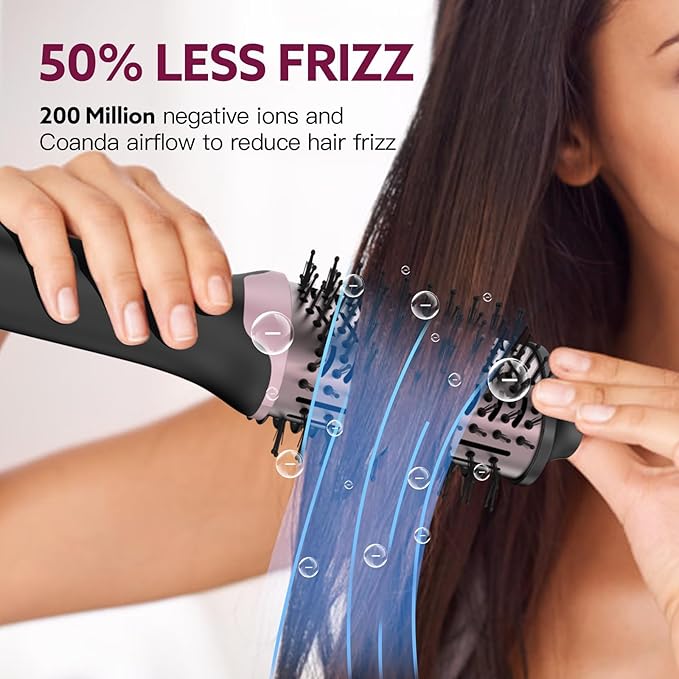 Blow Dryer Brush Hair Dryer | One-Step Hot Air Brush with Oval Volumizer High-Speed Hair Styler with Negative Ions for Drying &amp Smoothing &amp Volumizing for All Hair Types 110000 RPM