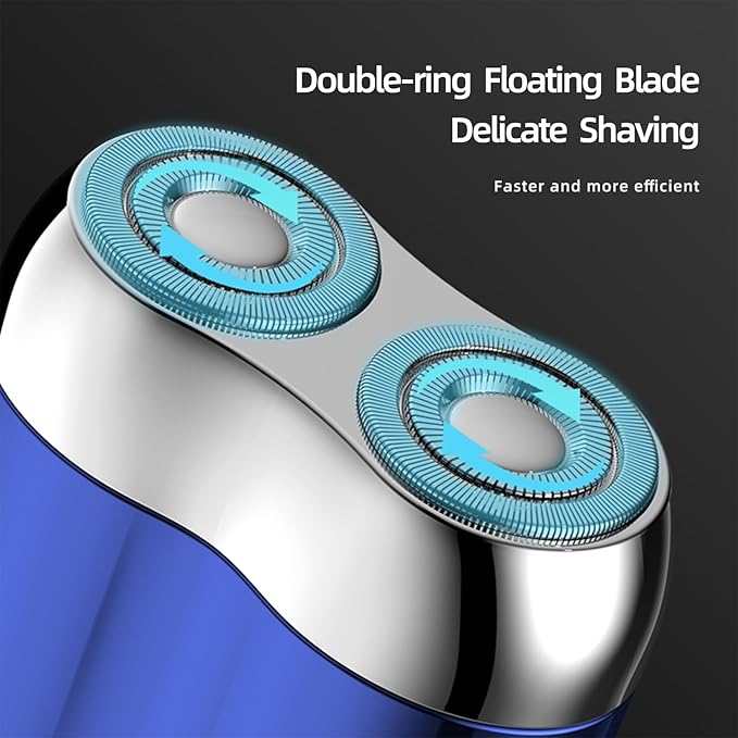 New Model Mini Dual-Head Electric Shaver Upgrade Pocket Shaver Washable Double Head Razor USB Mini Portable Razor Rechargeable Waterproof Compact (Four Color) (Sliver)