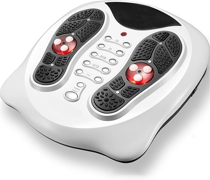 FIT KING Neuropathy Pain Relief for Feet Massager EMS Foot Massager for Neuropathy with TENS Pads Foot Circulation Stimulator for Plantar Fasciitis Diabetes Feet Pain Relief