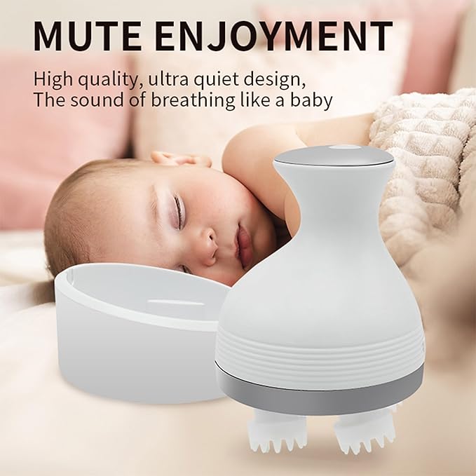 Electric Scalp Massager Head Massager for Women Handheld Head Massage Tool Massage Machine Rechargeable Relaxation Tool for Women Scalp Cordless White