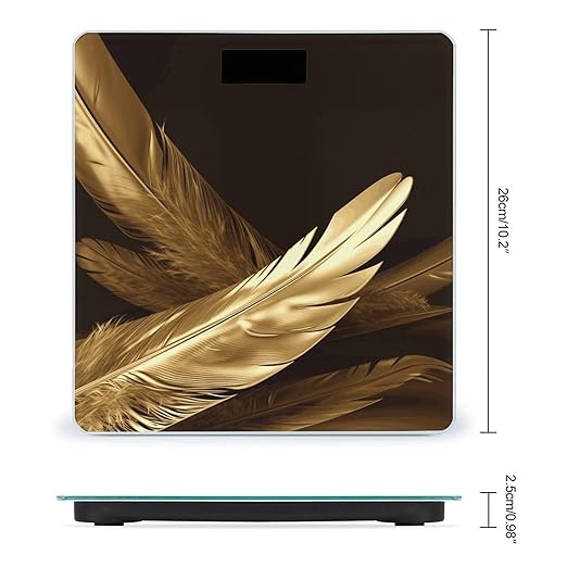 Golden Feathers Digital Bathroom Scale for Body Weight with High Precision Digital Weighing Scale with BMI Clear LCD Display and Step-On Measures Weight Up to 180kg