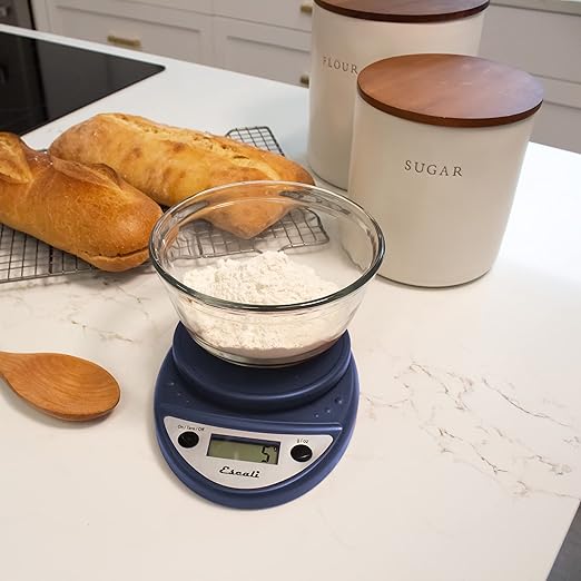 Escali Primo Digital Food Scale Multi-Functional Kitchen Scale and Baking Scale for Precise Weight Measuring and Portion Control 8.5 x 6 x 1.5 inches Royal Blue