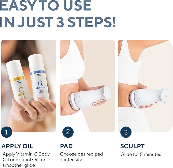 Vibro Sculpt Pro Bundle with Pro Pads Vitamin C Retinol – Complete Sculpting Massager Kit Retinol and Vitamin C for at-Home Contouring – Full Sculpting Bundle Vitamin C Retinol Included