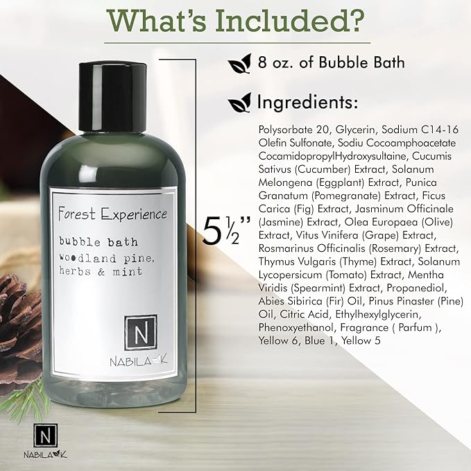 Nabila K Forest Experience &amp Heart of Provence Bubble Bath Bundle 8 oz
