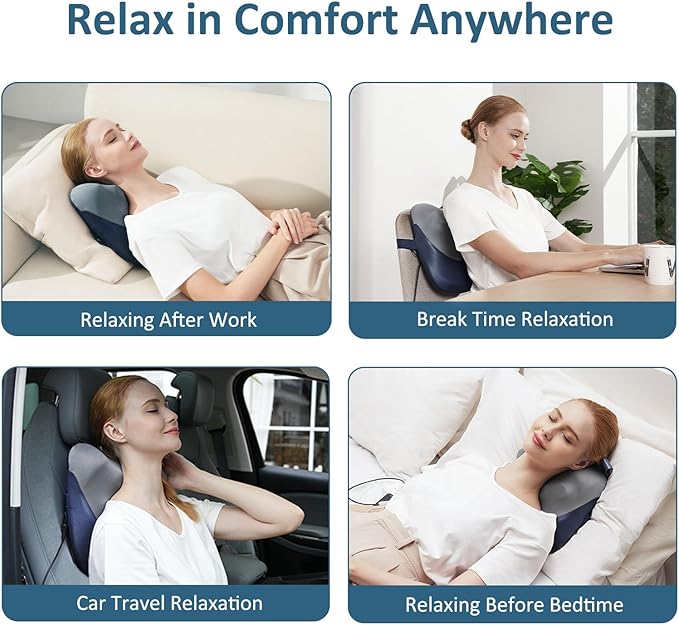 MOUNTRAX Shiatsu Back Massager with Heat Gifts for Women Men Back Massager for Pain Relief Deep Tissue 3D Kneading Massage Pillow for Back