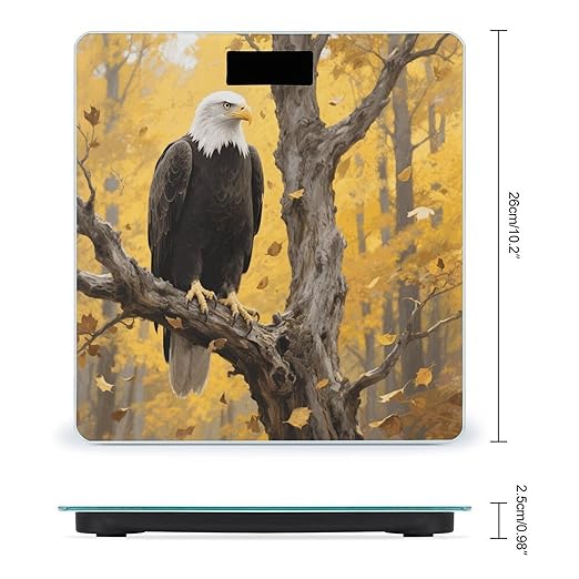 American Bald Eagle Bathroom Scale for Body Weight Bathroom Digital Electronic Weighing Scale with Back Lit LED Display Sturdy Tempered Glass Weight Watchers Scales 400lb
