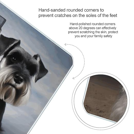 Animal Schnauzer Dog Scale for Body Weight Safe Rounded Corners Tempered Glass Digital Bathroom Scale LED Display 400lb Capacity Weight Scales with High Precision Sensors
