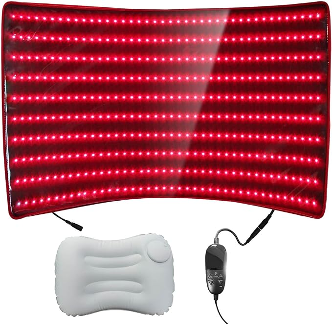 BestQool Red Light Therapy Mat Infrared Red Light Therapy 38 x 23 Large Pads 400 LEDs Dual Chip 660nm &amp 850nm Red Light Therapy for Body Full Body Infrared Light Therapy Mat. 63W