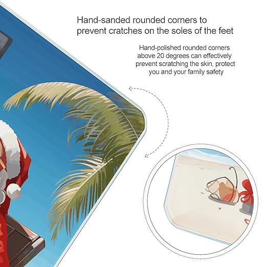 Santa Claus at Beach Bathroom Scale Ultra-Bright Liquid Crystal Screen Weight Scale Accurate Bathroom Body Scales for Body Weight Bathroom Pet Home Bedroom Gift-Giving