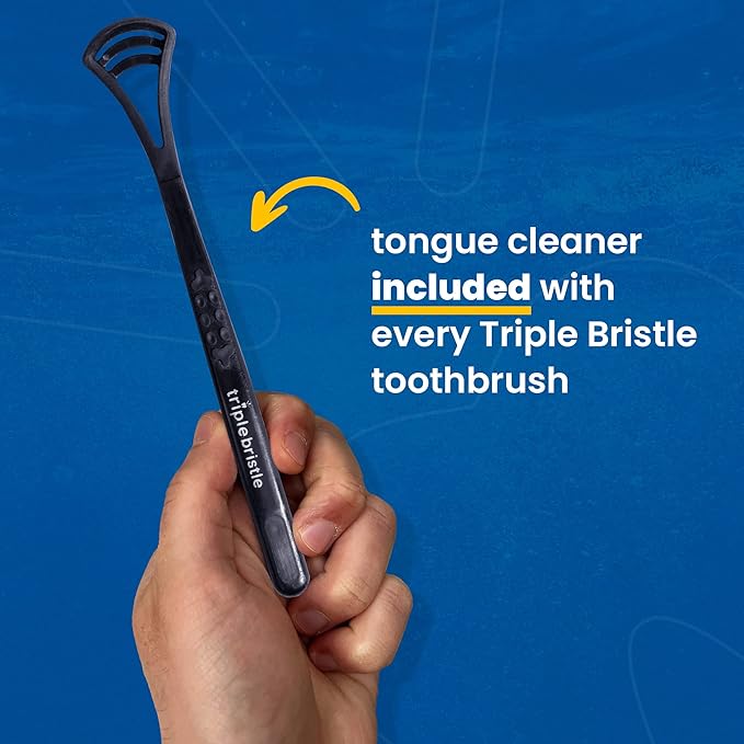 Triple Bristle Max Sonic | 3 Sided Toothbrush w/ 4 Modes | Dentist Created &amp Approved Triple Sided | Soft Charcoal Infused Nylon Bristles | Rechargeable &amp Waterproof
