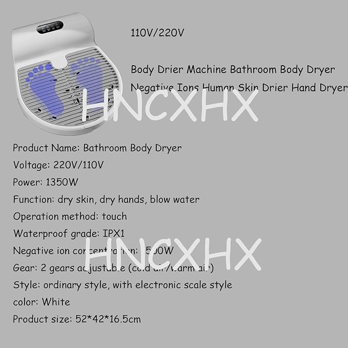 COMAAM Body Hair Dryer Negative Ions Body Heater Blow Dryer1350W Electric Body Dryer BathroomWaterproof All-Round Quick-DryingBodyDryer