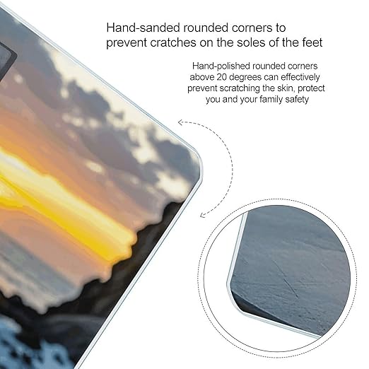 Sunset Wine Glass Weight Scale Cute Bathroom Scale for Body Highly Accurate Digital Weighing Machine for People Compact LCD Display Scales with Sturdy Toughened Glass Scales