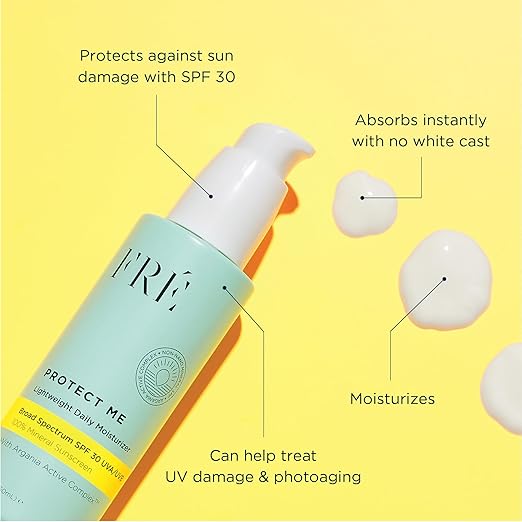 Mineral Face Sunscreen with Non-Nano Zinc Oxide SPF 50 PROTECT ME by FRE Skincare - Reef Safe Water-Resistant No White Cast Facial Moisturizing Cream - Non-Comedogenic &amp Ophthalmologist Tested