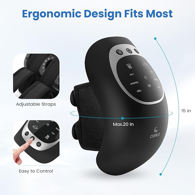 Knee Massager with Heat - Heating and Vibrating Pain Relief Knee Massager for Arthritis Gifts for Elderly Dad Mom