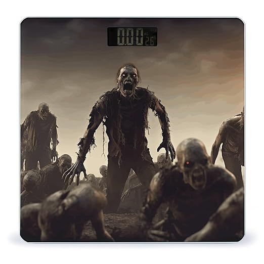 Many Zombie Scale for Body Weight Anti-Slip Digital Bathroom Scale Sturdy Toughened Glass Weighing Scales High Precision Safe Rounded Corners Smart Scales