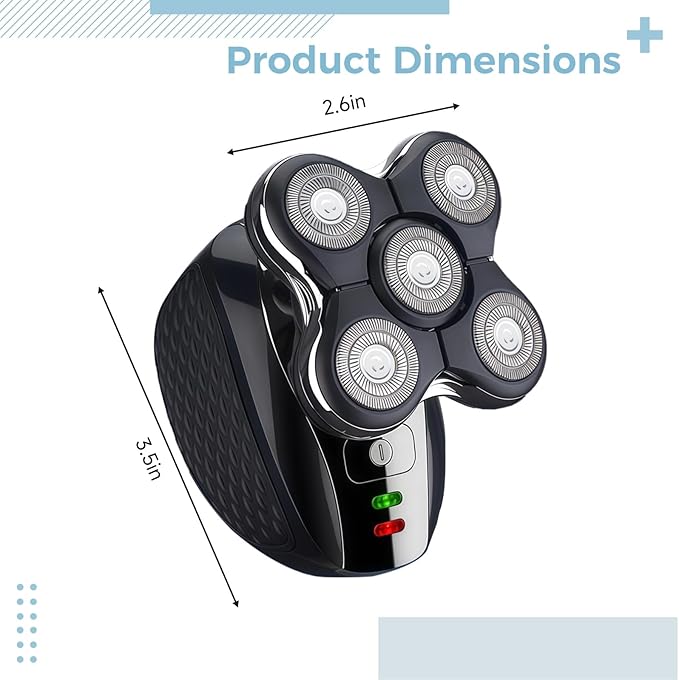Shaver Electric 5-in-1 Rechargeable Washable Includes Nose Trimmer Facial Brush Clipper Hair USB Rechargeable Ergonomic Design