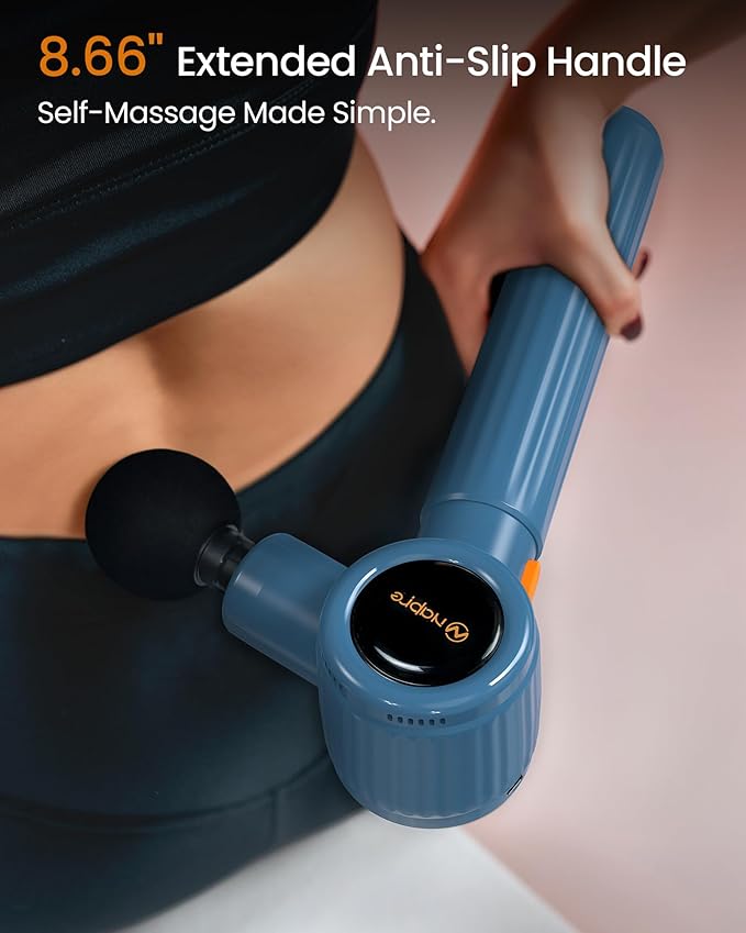 NAPRE Massage Gun with Heat and Massage Gun with Extension Handle and 3 Adjustable Angles