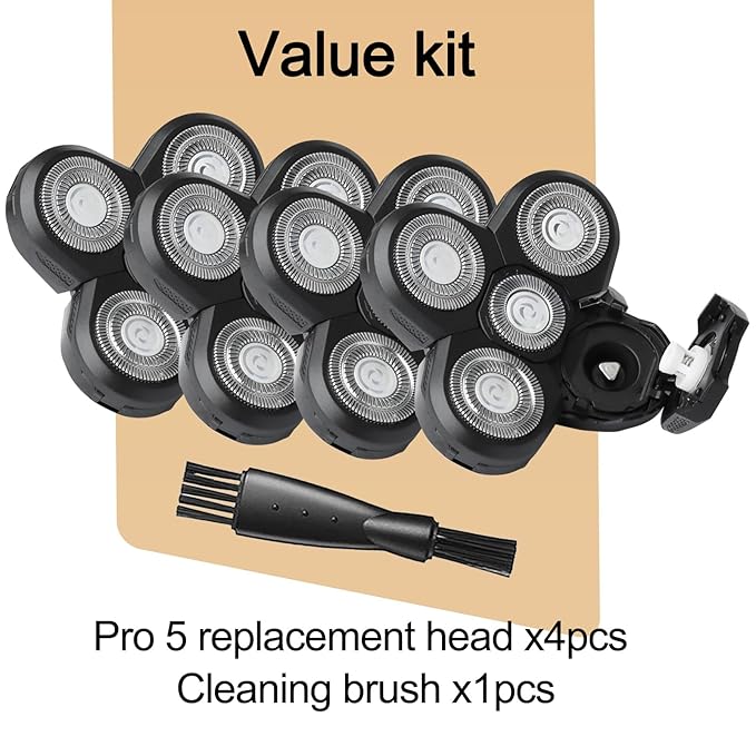 Pro 5 Replacement Blades for Freebirds Flexing Series Bald Head Shavers Blades Refills with Precision and Comfort Shave(Pack of 4)