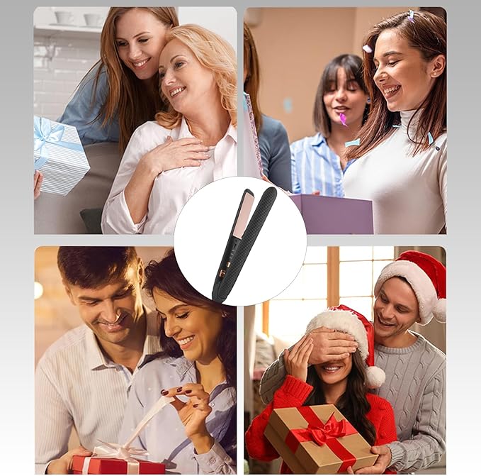 Hair Straightener for Women Ionic Straightening Iron with 3 Temperature Settings Fast Heating Flat Iron Straightener with Intelligent Power Off for All Hair Types (Black)