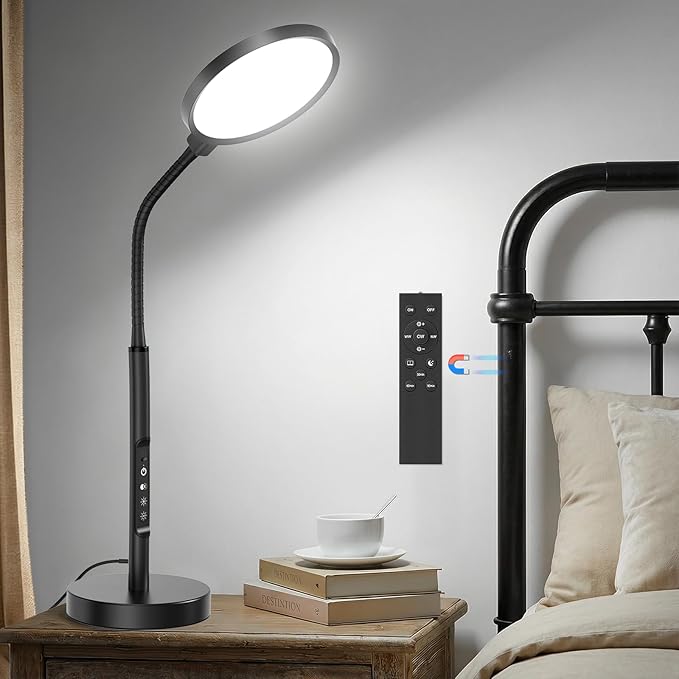 10000 Lux Light Therapy Lamp Sunlight Therapy Lamps with 3 Color Temperatures &ampDimmable &ampTimer Full Spectrum &ampUV-Free Happy Lamp Light Therapy with Remote Daylight Lamps for Home(Black