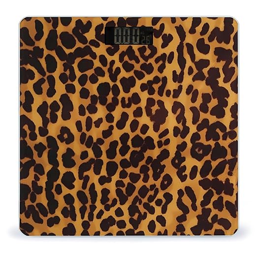 Digital Bathroom Scale for Body Weight Scale with Bright LCD Display High Accuracy Step-On Technology Auto On/Off Cool Cheetah Leopard Digital Scales 400 Lbs /180kg