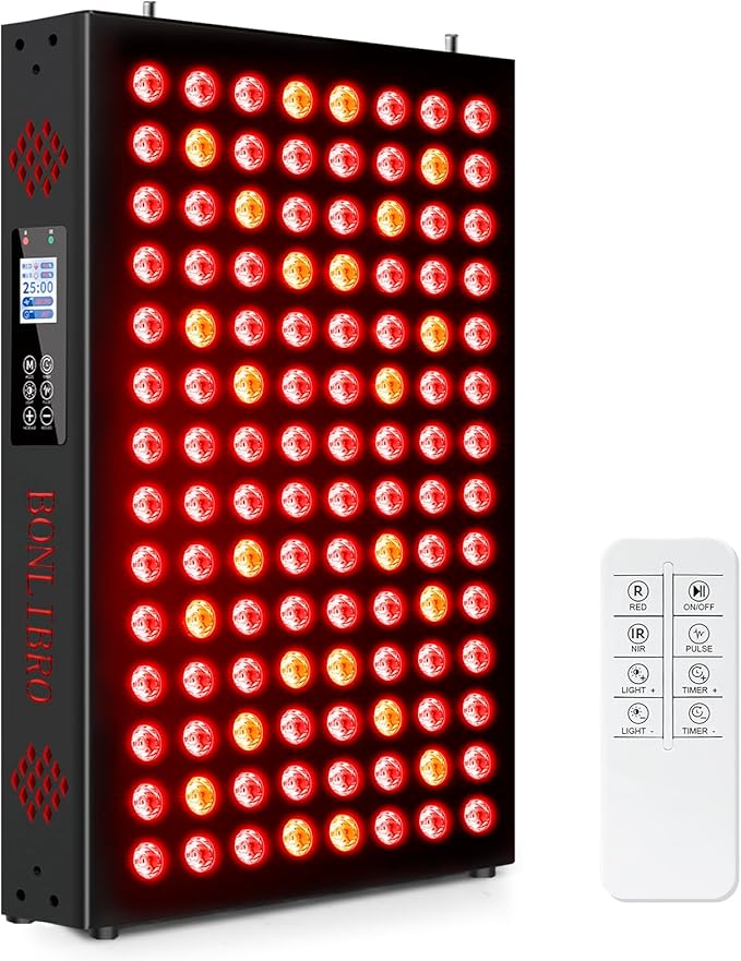 Red Light Therapy Panel for Face and Body Infrared Light Therapy with Timer &amp Remote Control Quad Wave 660nm 850nm 630nm 940nm Near Infrared Light Therapy Panel Portable Dual Chip LED Device