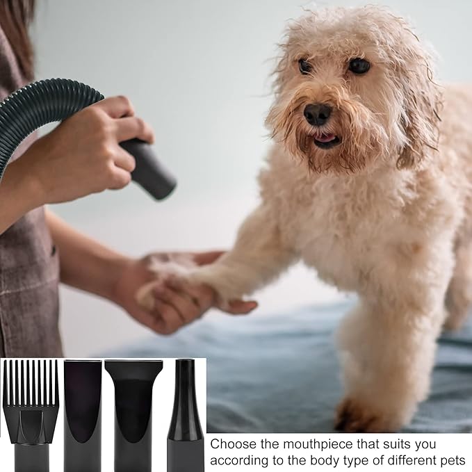 Dog Hair Dryer3.3HP/2400W High Velocity Professional Dog Pet Grooming Hair VacuumTemperature Adjustable Dryer Blower Grooming for Dogs Cats (Black)