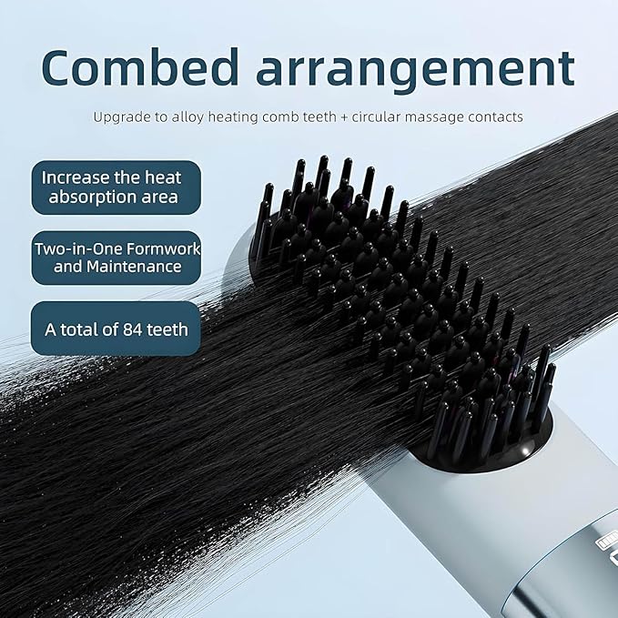 Hair Straightener Brush Portable Cordless Rechargeable Smoothing Cold Air Straightening Brush for Travel (01)