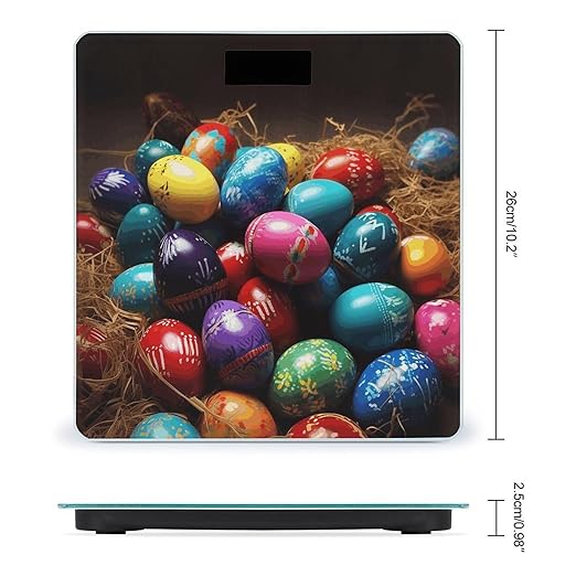 Colorful Easter Eggs Scale for Body Weight Smart Scales Digital Bathroom Scale High Precision Weighing Scales with Large Display Weighing Machine for People