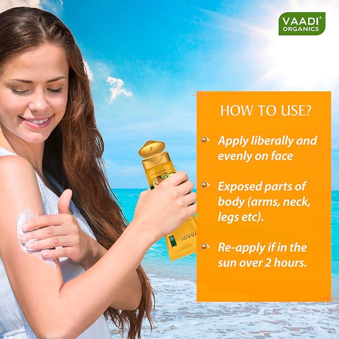 Natural Sunscreen Cream SPF-25 with Extracts of Kiwi &amp Avocado (110 gms) | Protects and Nourishes your skin. For All Skin Type